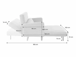 Sweeek Sofá cama de pana de 2 plazas con patas de madera