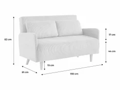 Sweeek Sofá cama de pana de 2 plazas con patas de madera