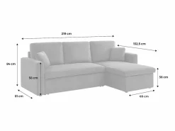 Sweeek Sofá cama de pana de 3 plazas óxido