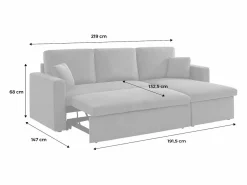 Sweeek Sofá cama de pana de 3 plazas óxido