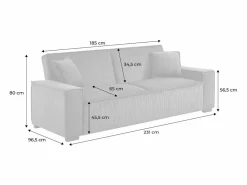 Hot Sofá cama de pana de 3 plazas oscuro Todos Los Sofás|Sofá Escandinavo