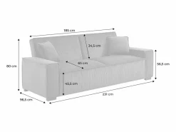 Hot Sofá cama de pana de 3 plazas oscuro Todos Los Sofás|Sofá Escandinavo
