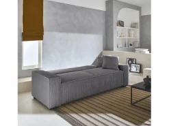 New Sweeek Sofá cama de pana de 3 plazas Gris claro