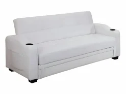 Outlet Vente-unique Sofá cama de piel sintética en color MIRELLA Blanco