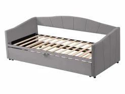 Best Sofá cama de terciopelo 180x200 cm - con cama nido - somier de láminas - Cama Nido