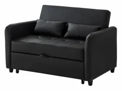 Discount KOMHTOM Sofá cama doble plegable, respaldo ajustable, material PU resistente al agua, Negro