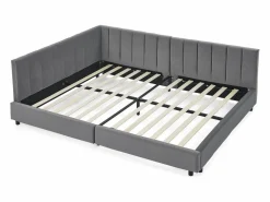 Hauss Spole Sofá cama doble 160x200cm con respaldo alto, somier de láminas, terciopelo