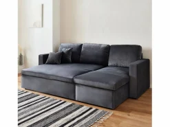 Clearance Sweeek Sofá cama esquinero reversible de 3 plazas oscuro Gris