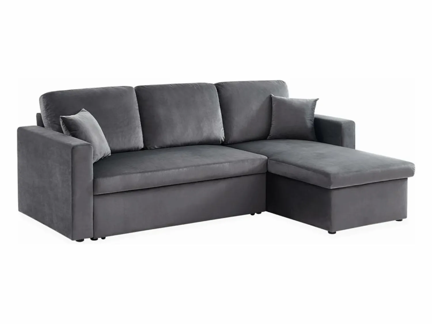 Clearance Sweeek Sofá cama esquinero reversible de 3 plazas oscuro Gris