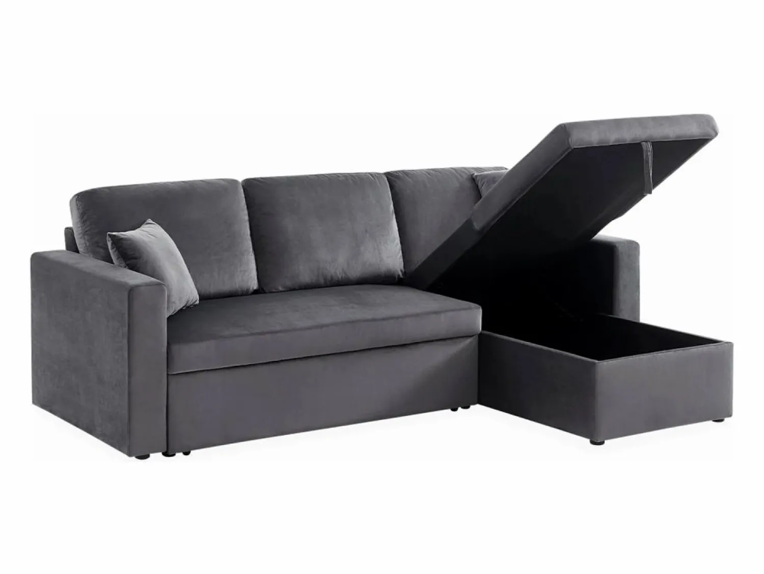 Clearance Sweeek Sofá cama esquinero reversible de 3 plazas oscuro Gris