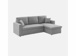 Hot Sweeek Sofá cama esquinero reversible de 3 plaza Gris claro