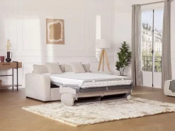 Vente-unique Sofá cama Express convertible en pana , cama de láminas de 160 cm, 16 cm de grosor, MONDOVI