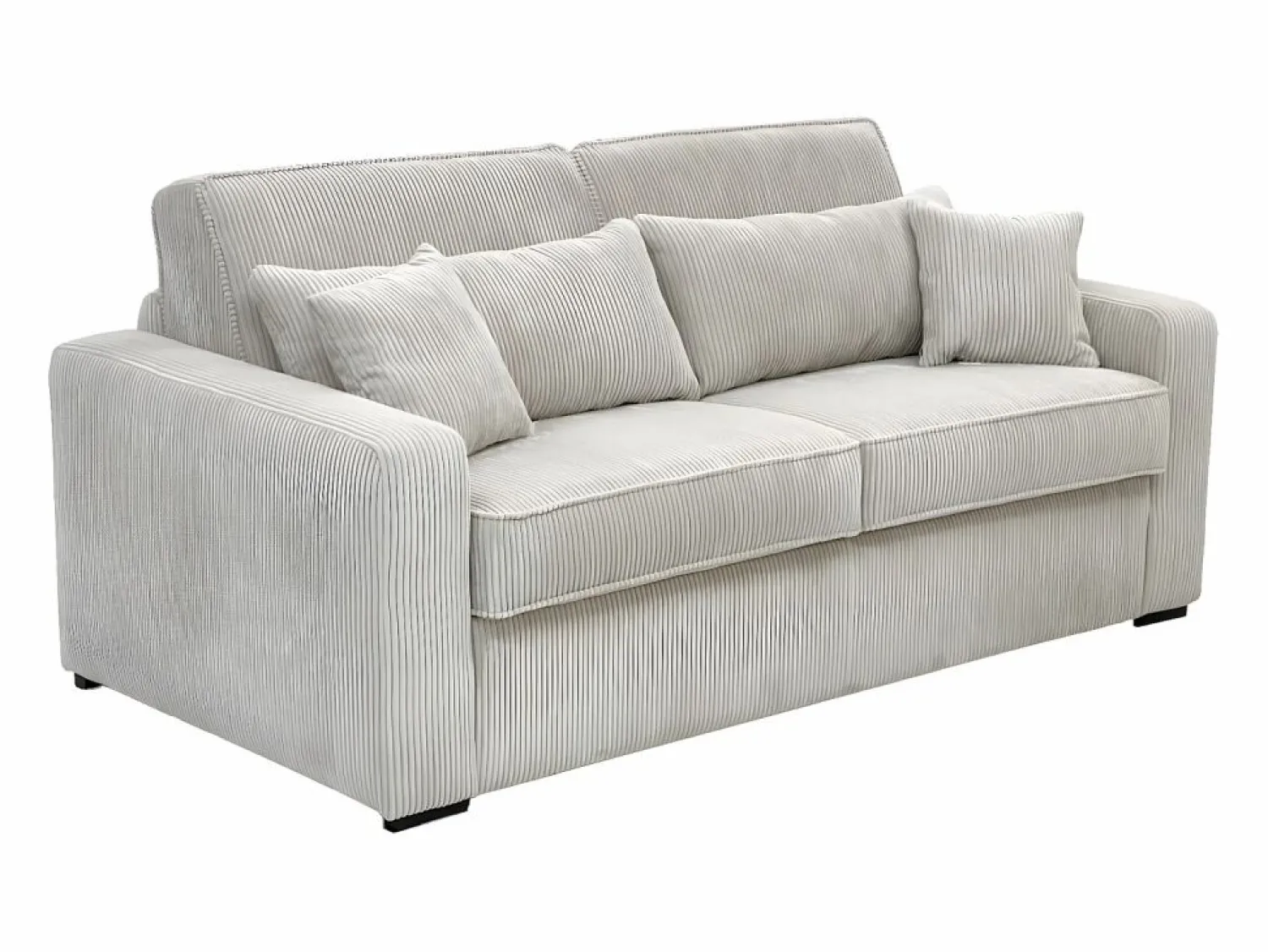 Vente-unique Sofá cama Express convertible en pana , cama de láminas de 160 cm, 16 cm de grosor, MONDOVI