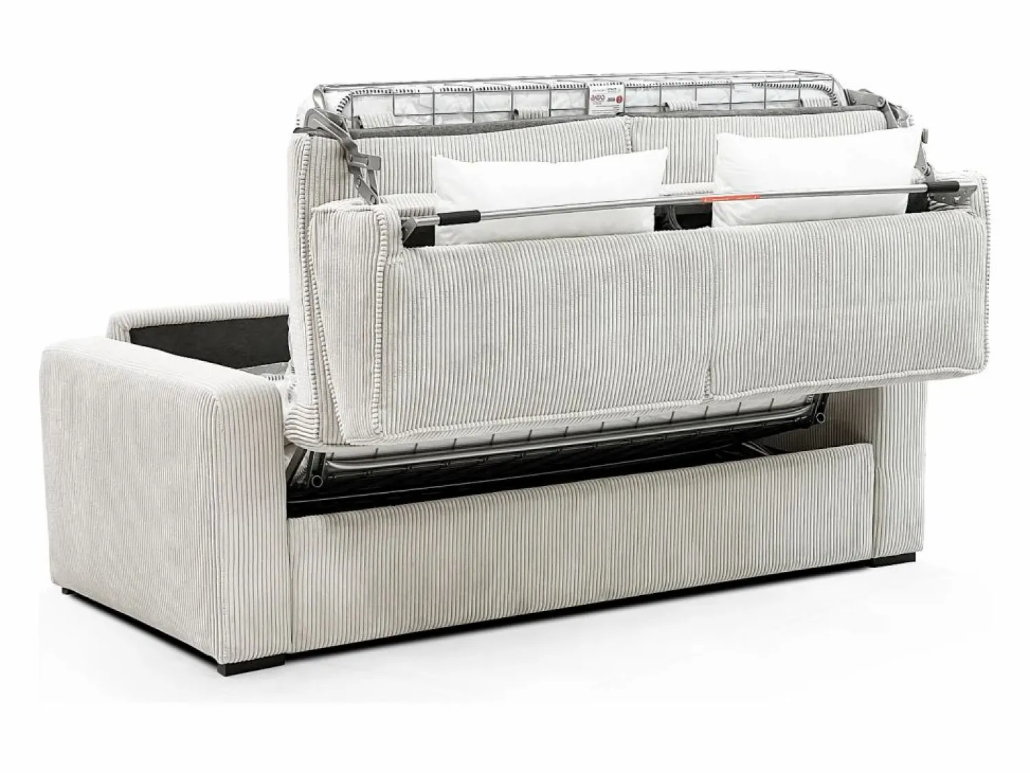 Vente-unique Sofá cama Express convertible en pana , cama de láminas de 160 cm, 16 cm de grosor, MONDOVI
