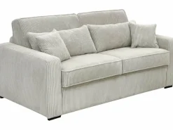 Vente-unique Sofá cama Express en pana , superficie de descanso de 160 cm, colchón de 16 cm, MONDOVI