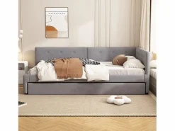 Merax Sofá cama extraíble - 90 x 200 cm + 90 x 190 cm - con cabecero - terciopelo -