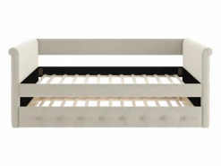 Vente-unique Sofá cama extraíble de 2 x 90 x 190 cm en tejido con colchón - LOUISE