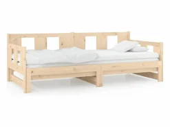 Discount Clicnbuy Sofá cama extraíble madera maciza de pino 2x(80x200) cm Marru00f3n