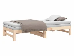 Clicnbuy Sofá cama extraíble madera maciza de pino 2x(90x190) cm