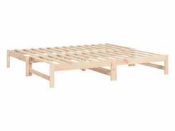 Clicnbuy Sofá cama extraíble madera maciza de pino 2x(90x190) cm