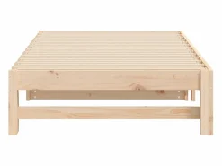 Clicnbuy Sofá cama extraíble madera maciza de pino 2x(90x190) cm