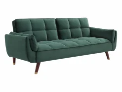 Vente-unique Sofá cama GULCAN de 3 plazas con mecanismo clic-clac en terciopelo