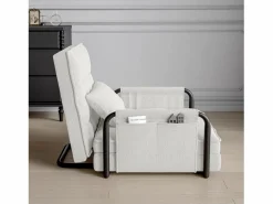 Discount Sofá cama individual convertible - Terciopelo - Sillón y respaldo ajustables en 5 posiciones - Sofá Vintage
