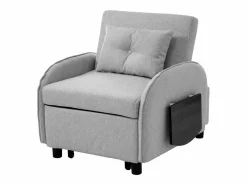 Clearance Sofá cama individual extraíble multifuncional: con función de cama, sillón y sillón, sofá cama ajustable en tres posiciones, mesas de té plegables Gris