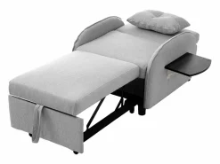 Clearance Sofá cama individual extraíble multifuncional: con función de cama, sillón y sillón, sofá cama ajustable en tres posiciones, mesas de té plegables Gris