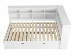 Best Sofá cama infantil de 140 x 200 cm con cama nido de 90 x 190 cm - con puerto USB y amplio espacio de almacenamiento - madera - Cama Diván