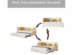 Online Sofá cama infantil 90/180x200cm en terciopelo convertible, con respaldo y cabecero acolchados, sin colchón Cama Nido