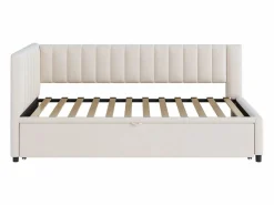 Online Sofá cama infantil 90/180x200cm en terciopelo convertible, con respaldo y cabecero acolchados, sin colchón Cama Nido