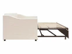 Outlet Hauss Spole Sofá cama infantil 90/180x190cm convertible en terciopelo , con puertos USB y toma de corriente, sin colchón Beige
