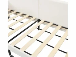 Sale ModernLuxe Sofá cama infantil 90x200 cm de terciopelo - con 2 cajones - 3 pequeños bolsillos de almacenamiento - (sin colchón) Blanco