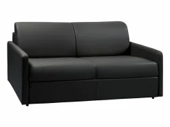 Clearance Vente-unique Sofá cama italiano 3p 14 cm piel sintética CALIFE Negro