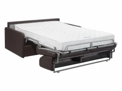 Discount Vente-unique Sofá cama italiano 3p 22 cm piel sintética CALIFE Topo