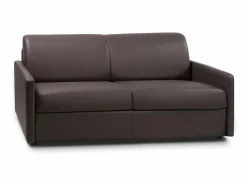 Outlet Sofá cama italiano 3p 22 cm piel sintética Marrón CALIFE Sofá - 3 Plazas|Sofás De Piel Sintética