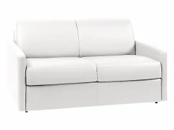 Vente-unique Sofá cama italiano 2p 18 cm piel sintética CALIFE Blanco