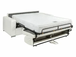 Clearance Sofá cama italiano 4p 22 cm piel sintética CALITO Sofás De Piel Sintética
