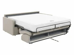 Discount Vente-unique Sofá cama italiano 4p 22 cm tela - Color Gris CALIFE Beige