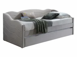 Vente-unique Sofá cama LENVIA 2 x 90 x 190 cm en terciopelo color