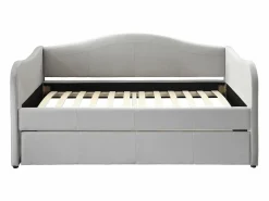 Sale Vente-unique Sofá cama MATHILDE con cama nido, 2 x 90 x 190 cm, terciopelo Gris claro