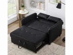 New Sofá cama multifuncional, asiento doble retráctil, respaldo regulable en 3 posiciones, PU impermeable, color Sofá De Piel