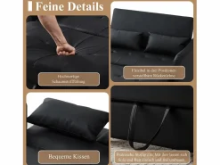 New Sofá cama multifuncional, asiento doble retráctil, respaldo regulable en 3 posiciones, PU impermeable, color Sofá De Piel