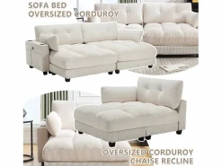 Sofá cama multifuncional de 1 plaza (salón/diván/sillón) - Puertos USB + almacenamiento - Ecológico - Ideal para estudios
