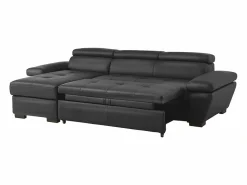 LINEA SOFA Sofá cama ángulo izquierdo bimateria piel JONOVA Antracita