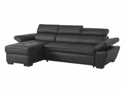 LINEA SOFA Sofá cama ángulo izquierdo bimateria piel JONOVA Antracita