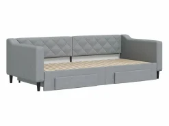 Sofá cama nido con cajones tela claro 90x200 cm Cama Diván|Cama Nido