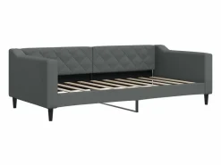 vidaxl Sofá cama nido con cajones tela oscuro 90x190 cm