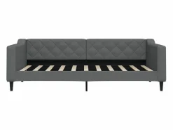 vidaxl Sofá cama nido con cajones tela oscuro 90x190 cm